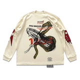 Rrr123 Sweatshirt Loose Sports and Leisure Python Foam Printed Crew Neck Sweatshirt