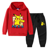 Children Pokemon Pikachu Hoodie & Pant Set Sweater Set Two-Piece Cotton Trendy