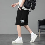 Summer Men Shorts Casual Pants Printed Cropped Pants Mid-High Waist Loose Summer Sports Pants
