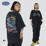 Blackair T Shirt Retro Short Sleeve Loose round Neck T-shirt