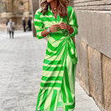 Women Exotic Dresses Midi Striped Dress