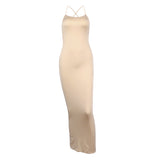 Women Summer Dresses Midi Dress  Sexy Clothing Sexy Backless Suspender Dress Summer