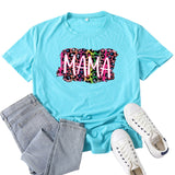Boy Mama T Shirts Color Leopard Mama Printed T-shirt