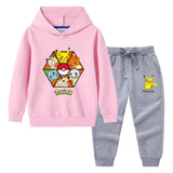 Children Pokemon Pikachu Hoodie & Pant Set Sweater Suit Cotton Trendy