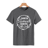 Beth Dutton Outfits Sorta Sweet Sorta Beth Dutton round Neck Casual Short Sleeve Loose plus Size Fashion T-shirt