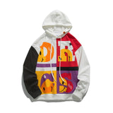 Smiley Face Hoodie Spring Color Stitching Hoodie Men and Women