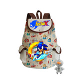 Sonic Backpack Hedgehog Sonic Backpack Cute Pattern Drawstring Backpack