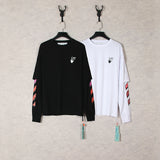 Off White Sweatshirts Long Sleeve round Neck Neck Sweater Autumn and Winter Colorful Gradient Arrow Pattern round Neck Pullover