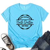 Beth Dutton Outfits Printed T-shirt Loose Casual Fashion
