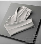 Men Suit Pants Cropped Pants Draping Slim Fit Casual