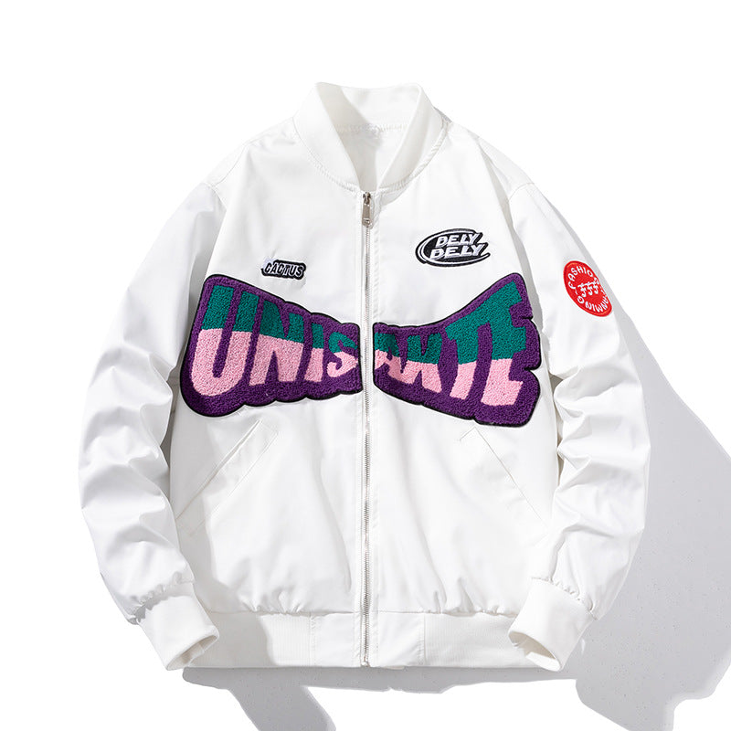 Varsity Jacket Embroidered Coat Loose Baseball Uniform