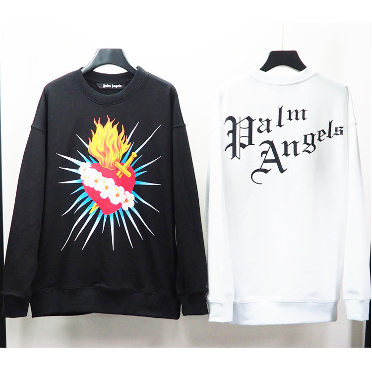 Palm Angels Angels Letter Print Sweatshirt Men's and Women's Casual High Street Loose Pullover