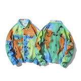 Spray Painted Jacket Spring and Autumn Denim Jacket Coat Men and Women