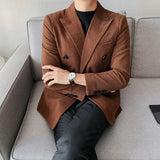 Double Brewed Seersucker Suit Men's Suit Solid Color Repair Lightly Mature