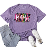 Boy Mama T Shirts Color Leopard Mama Printed T-shirt