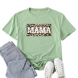 Boy Mama T Shirt Leopard Mama Pattern Printed T-shirt