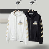 Off White Hoodie Hooded Sweater Casual Zipper Long Sleeve Clothing Owt