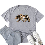 Boy Mama T Shirts Leopard Bear Mama Printed T-shirt
