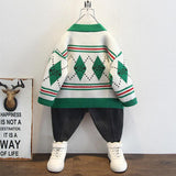 Toddler Boys Sweater Boys' Cardigan Sweater Children's Spring and Autumn Knitted Jacket