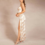 Women Summer Dresses Midi Dress  Sexy Fashion Printed V-neck Suspender