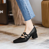Nude Wide Fit Block Heels Mary Jane Shoes