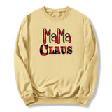 Boy Mama Hoodie Red Plaid Mama Printed Crew Neck Sweatshirt