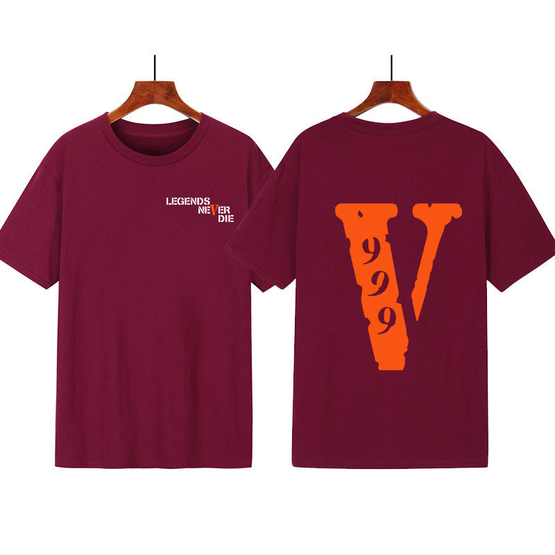 999 Vlone T Shirt Men's Printed Hip-Hop Street Short-Sleeved T-shirt