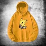 Men and Women Pokemon Pikachu Hoodie Loose Shoulder Long Sleeve