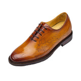 Indo Western Shoes Height Increasing Leather Shoes Men 'S Winter Carved Business Casual Derby Shoes Cowhide Men 'S Shoes 6cm