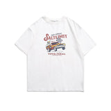 Men T Shirt Summer Casual Tops Men's Clothes Summer Wear Vintage Men's round Neck Short Sleeve Casual Loose Car Printed T-shirt