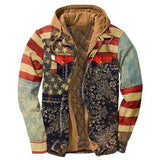 John Dutton Jacket Autumn and Winter Thickening Cotton-Padded Coat Printed Hooded Jacket