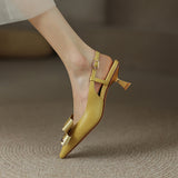 Nude Wide Fit Block Heels Bowknot Sandals