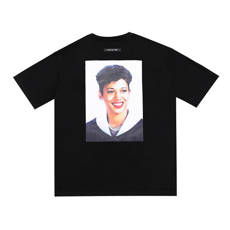 Fog Tops Summer Retro Avatar Short Sleeve Tshirt Men and Women Loose Half Sleeve Fear Of God