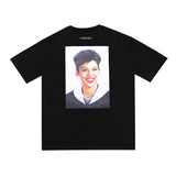 Fog Tops Summer Retro Avatar Short Sleeve Tshirt Men and Women Loose Half Sleeve Fear Of God