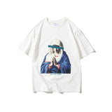 Men's T-shirt Summer T-shirt Artistic Portrait Printing Street Tide Brand round Neck Loose Large Size Short Sleeve T-shirt Men