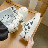Cow Print Hey Dude Shoes Big Head Canvas Shoes for Women Platform White Shoes
