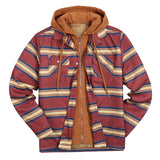 John Dutton Jacket Autumn and Winter Plaid Jacket Long-Sleeved Hooded Fake Two Pieces Cotton Padded Coat Men