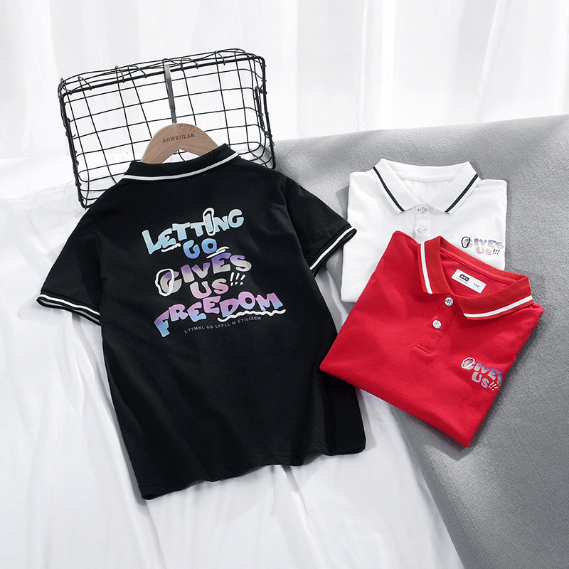 Children Boy Polo Shirts Summer Boys Lapel Short Sleeve Polot Shirt