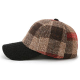 Vintage Check Baseball Cap Letter Plaid