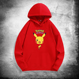 Men and Women Pokemon Pikachu Hoodie Loose Shoulder Long Sleeve Top Clothes