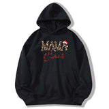 Boy Mama Hoodie Leopard Print Christmas Print Hooded Hoodie