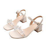 Nude Block Heel Sandals