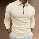 Polo Shirts Long-Sleeve Zipper Polo Shirt Men's T-shirt Top