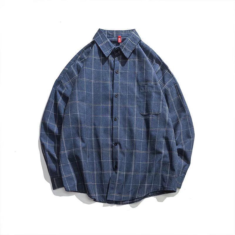 Denim Shirts for Spring and Autumn Casual Loose Long Sleeve Jacket Men