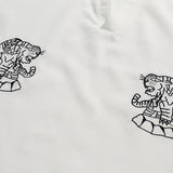 Men T Shitrs Tiger Embroidery Pattern Lapel Polo Shirt