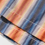 Men T Shitrs Vertical Stripes Printing Lapel Shirt