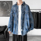 Denim Shirts for Spring and Autumn Casual Loose Long Sleeve Jacket Men