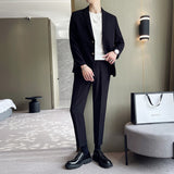 Double Brewed Seersucker Suit Spring Men Leisure Suit