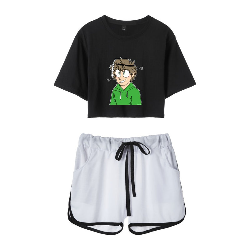 Dreamwastaken Men's Novelty Hoodies Dream Merch Shirt Printed Casual Fashion Loose Exposed Navel Suit