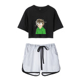 Dreamwastaken Men's Novelty Hoodies Dream Merch Shirt Printed Casual Fashion Loose Exposed Navel Suit